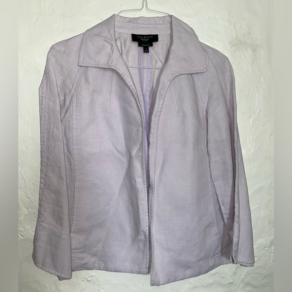 Talbots Jackets & Blazers - Talbots Petites Lavender Linen Jacket